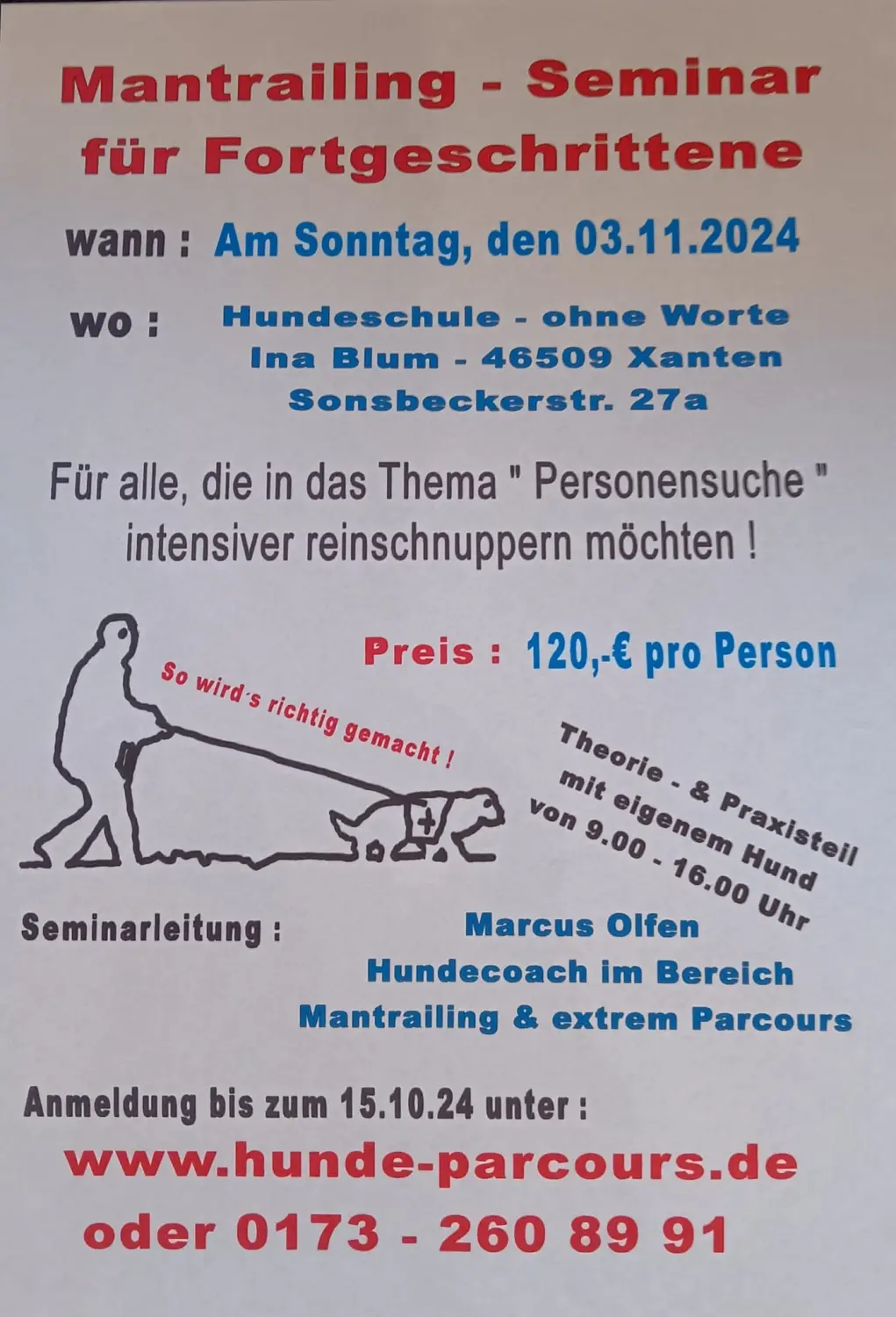 Mantrailing hund von HeP Hunde extrem Parcours